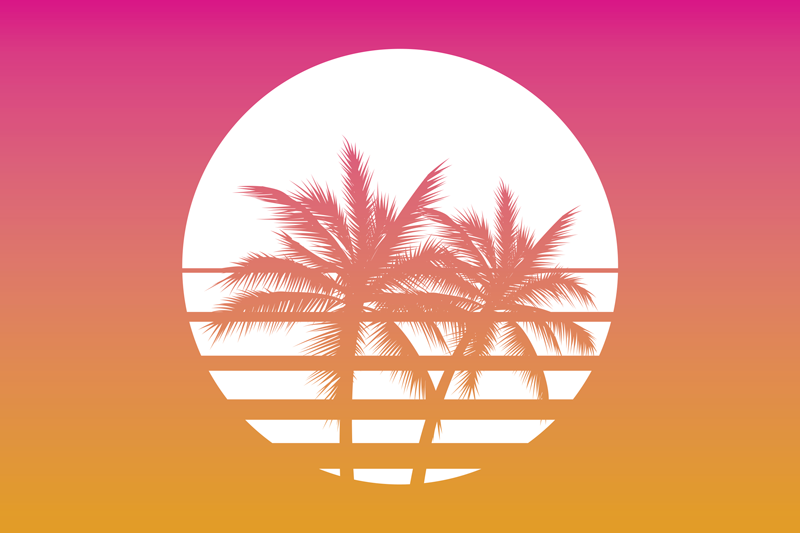 Originální prostírání palm tree soumrak - TenStickers
