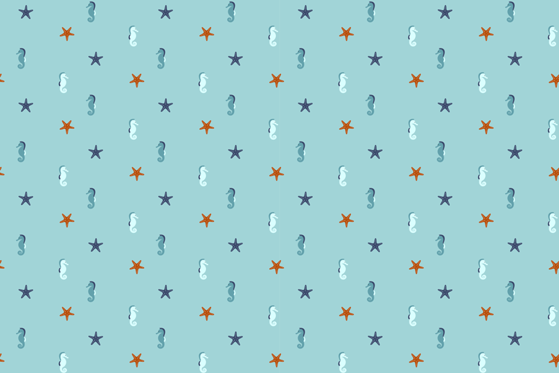 Originální prostírání s motivem mořských koníků a hvězdic - TenStickers