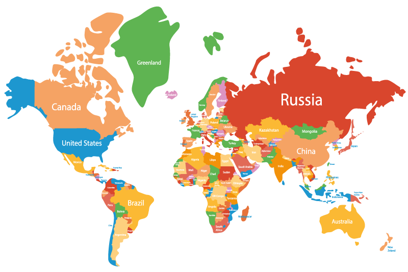 Barevná mapa světa originální prostírání - TenStickers