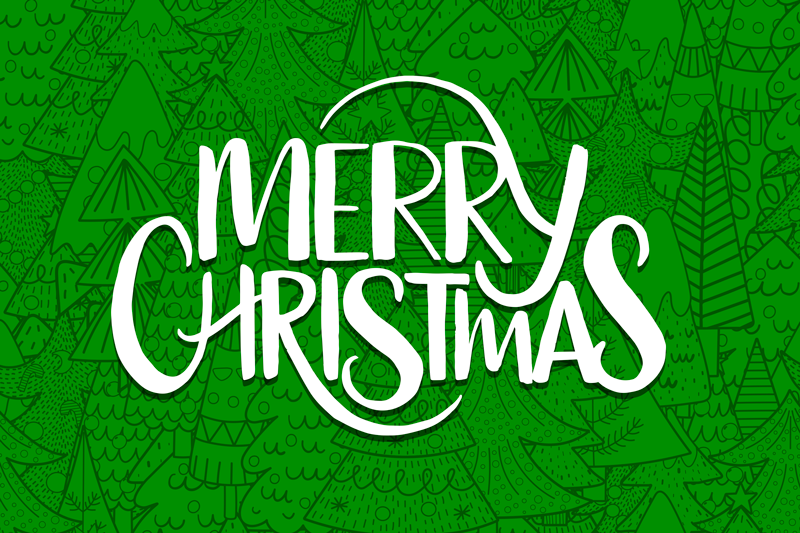 Veselé vánoce s legračními stromy vánoční prostírání - TenStickers