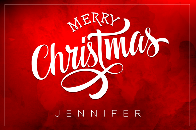 Veselé vánoční text červené prostírání - TenStickers