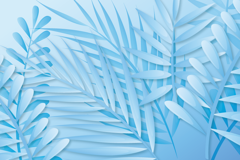 široké různé modré květy elegantní prostírání - TenStickers