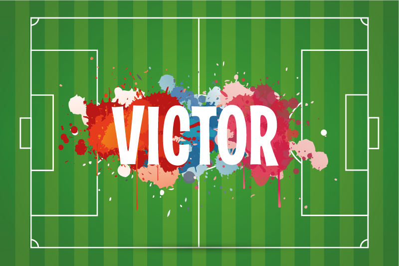 Fotbalové hřiště s názvem přizpůsobené prostírání - TenStickers