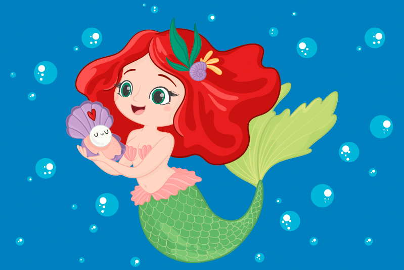 Disney ariel plavání dětské prostírání - TenStickers