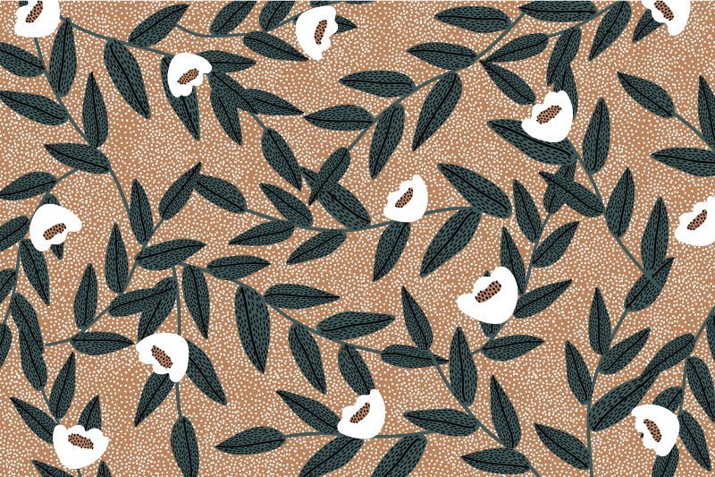 Prostírání s texturami vzor listů - TenStickers