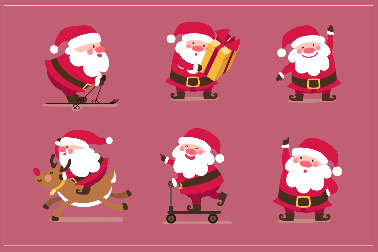 Vánoční prostírání s postavičkami santy - TenStickers