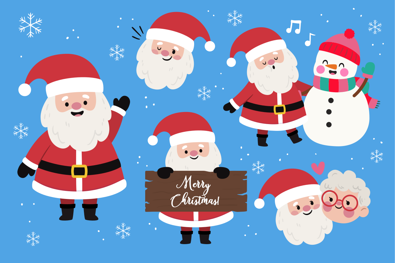 Vánoční prostírání s postavičkami santa clause - TenStickers