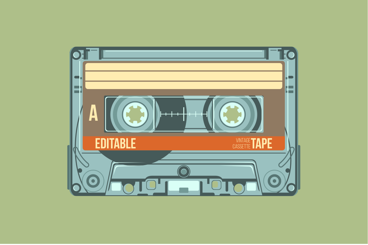 Vintage kazetové vinylové prostírání - TenStickers