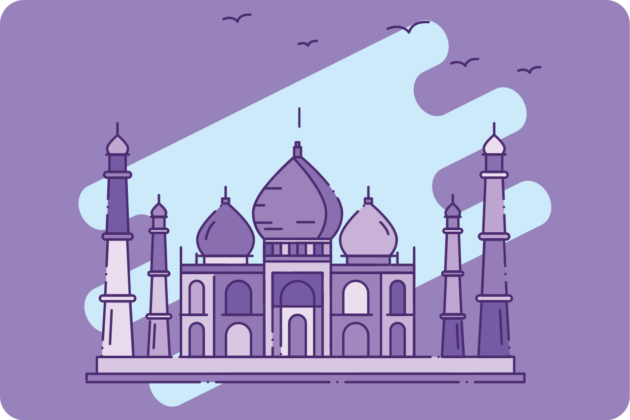 Moderní prostírání taj mahal silueta - TenStickers