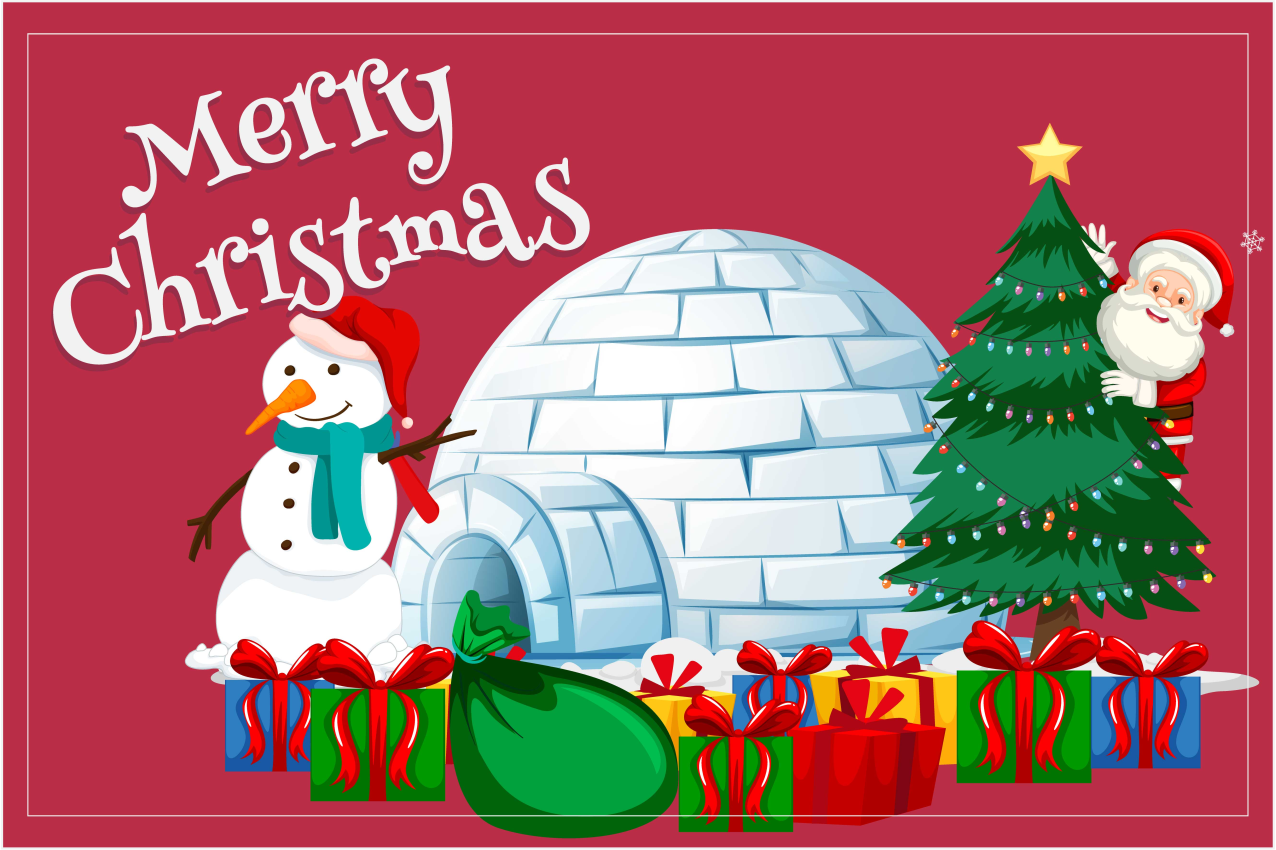 Vánoční prostírání s veselou sváteční scénou - TenStickers