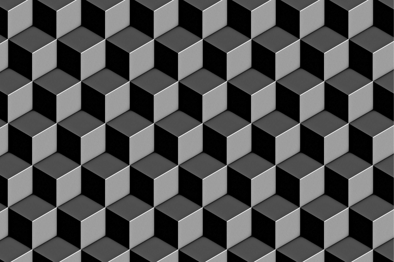 šedé 3d čtverce moderní prostírání - TenStickers