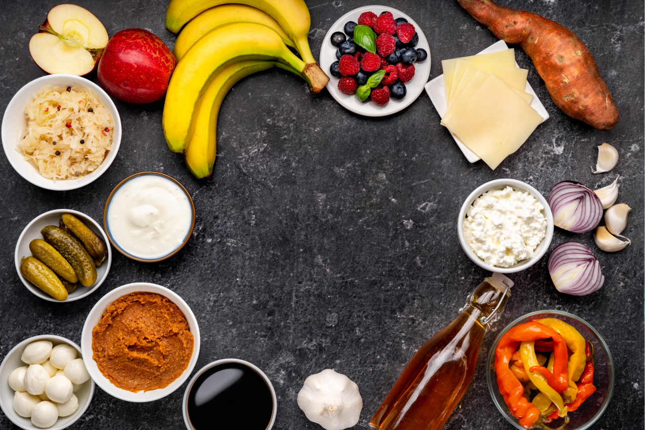 Moderní prostírání s ingrediencemi do červené mísy - TenStickers