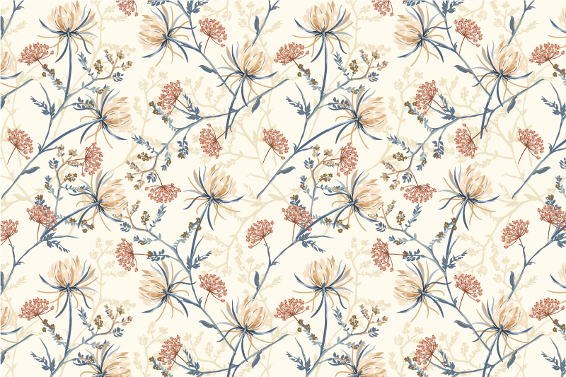 Vintage květiny sada moderní prostírání - TenStickers