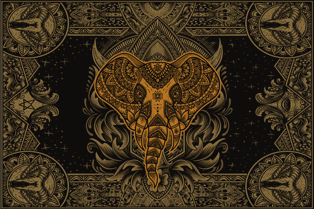 Vinylové prostírání pro slony indické - TenStickers