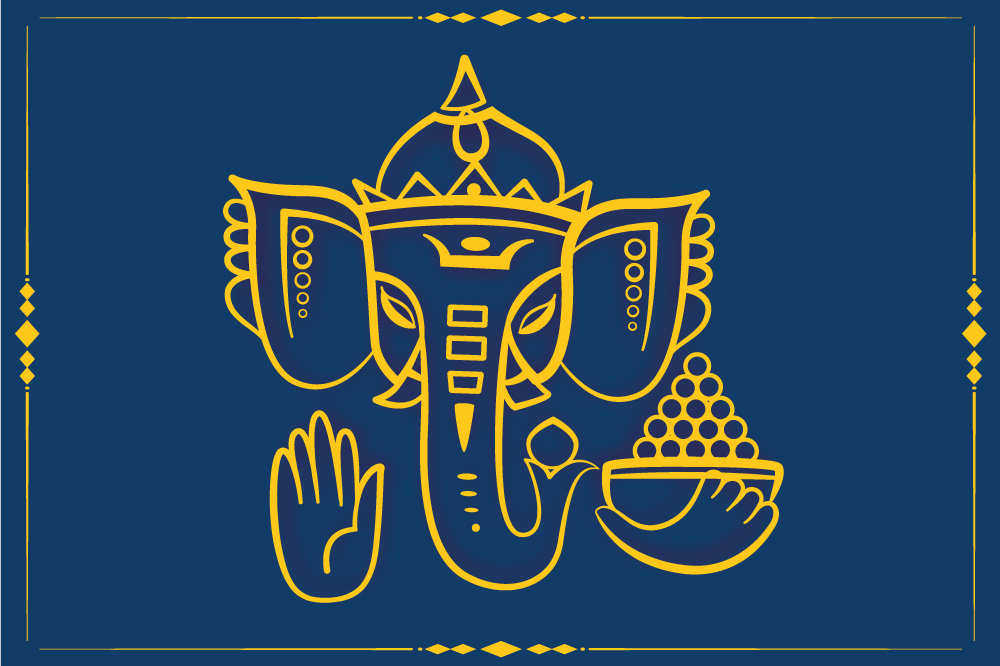 Originální prostírání s tradičním motivem ganesha - TenStickers