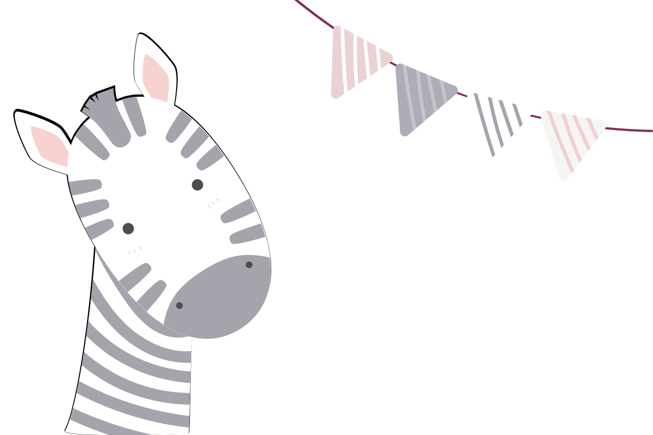 Dětské prostírání s ilustrací hlavy zebry - TenStickers