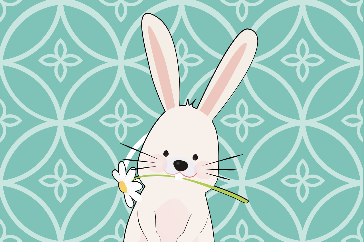 Portrét králíka děti prostírání - TenStickers