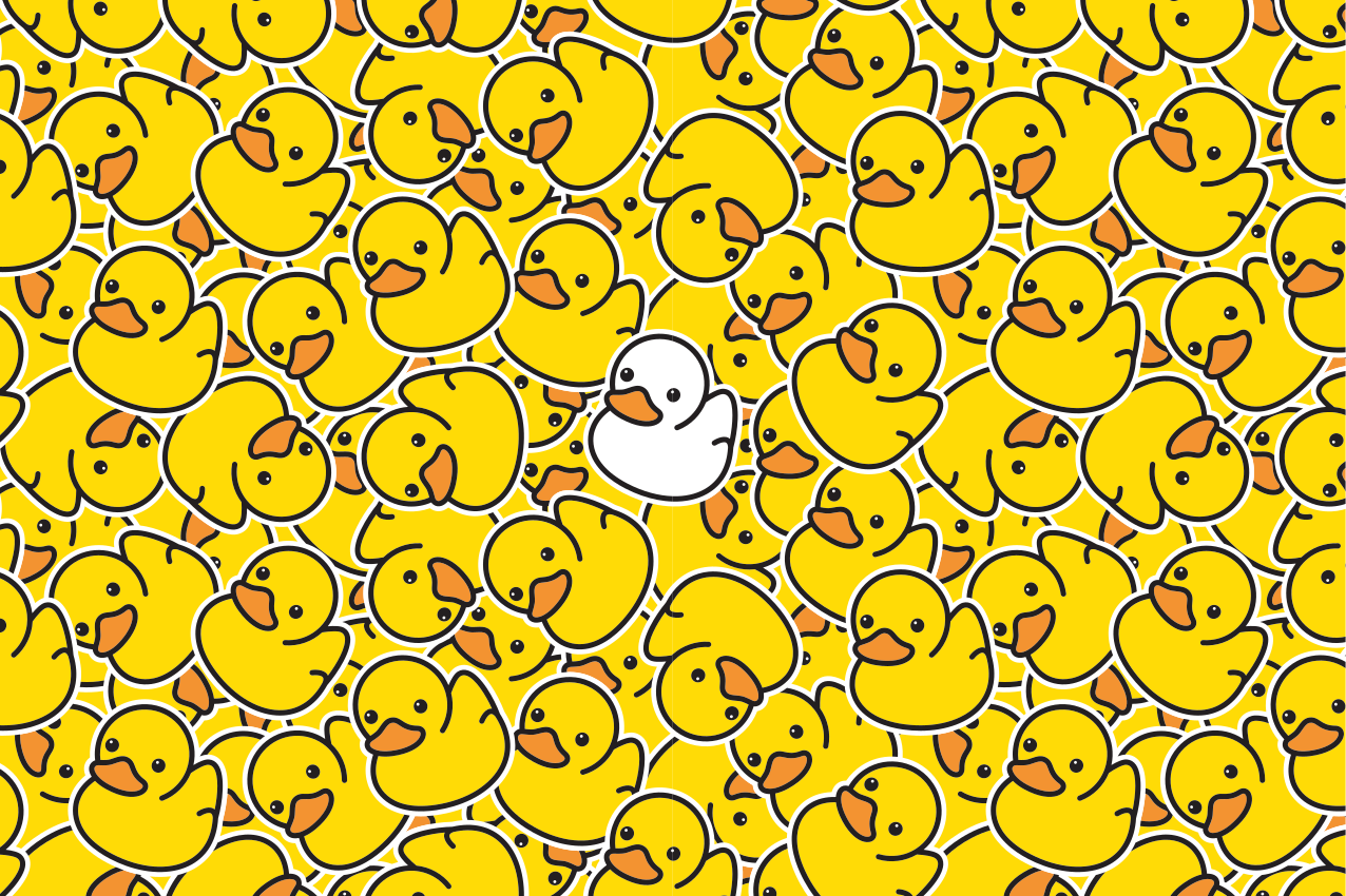 Různé roztomilé bílé kachny moderní prostírání - TenStickers