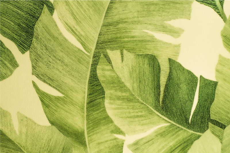 Malované zelené listy elegantní prostírání - TenStickers