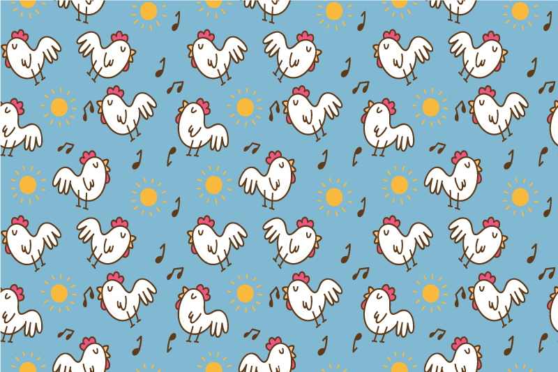 Modrá s vinylovými prostírání kuřat - TenStickers