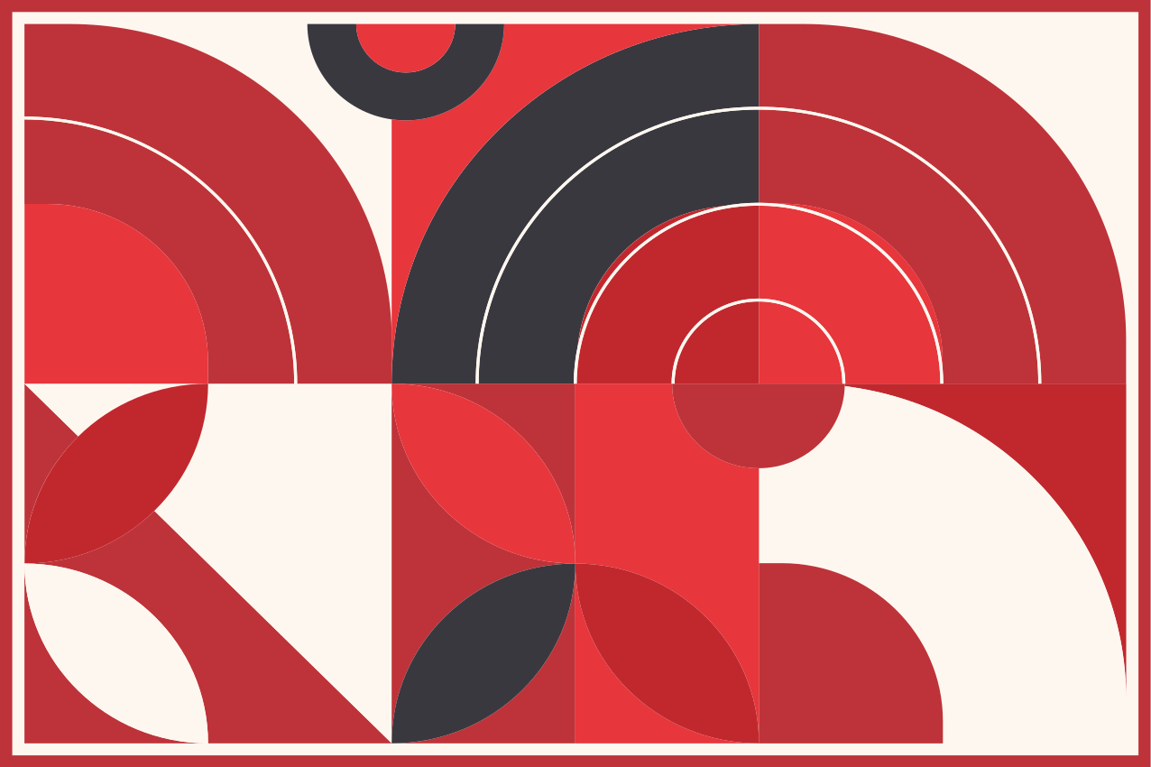 červené geometrické umění originální prostírání - TenStickers