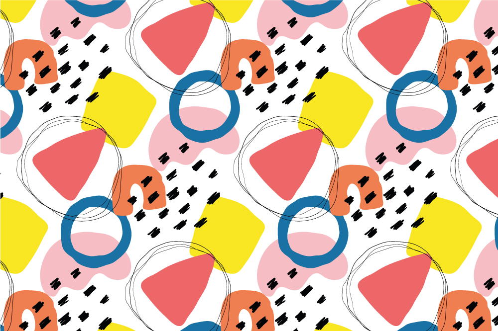 Moderní prostírání s živými geometrickými prvky - TenStickers