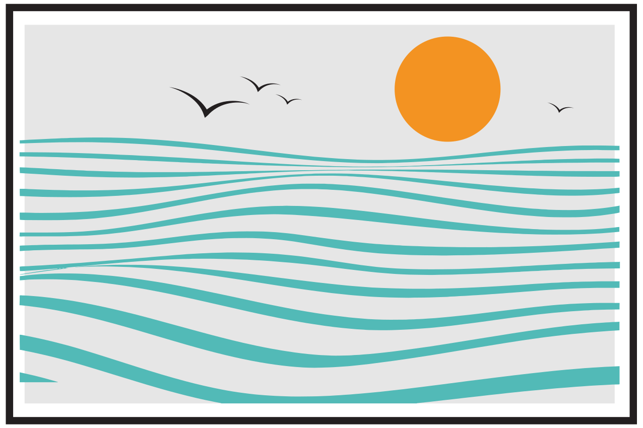 Moderní prostírání s designem stylových vln - TenStickers