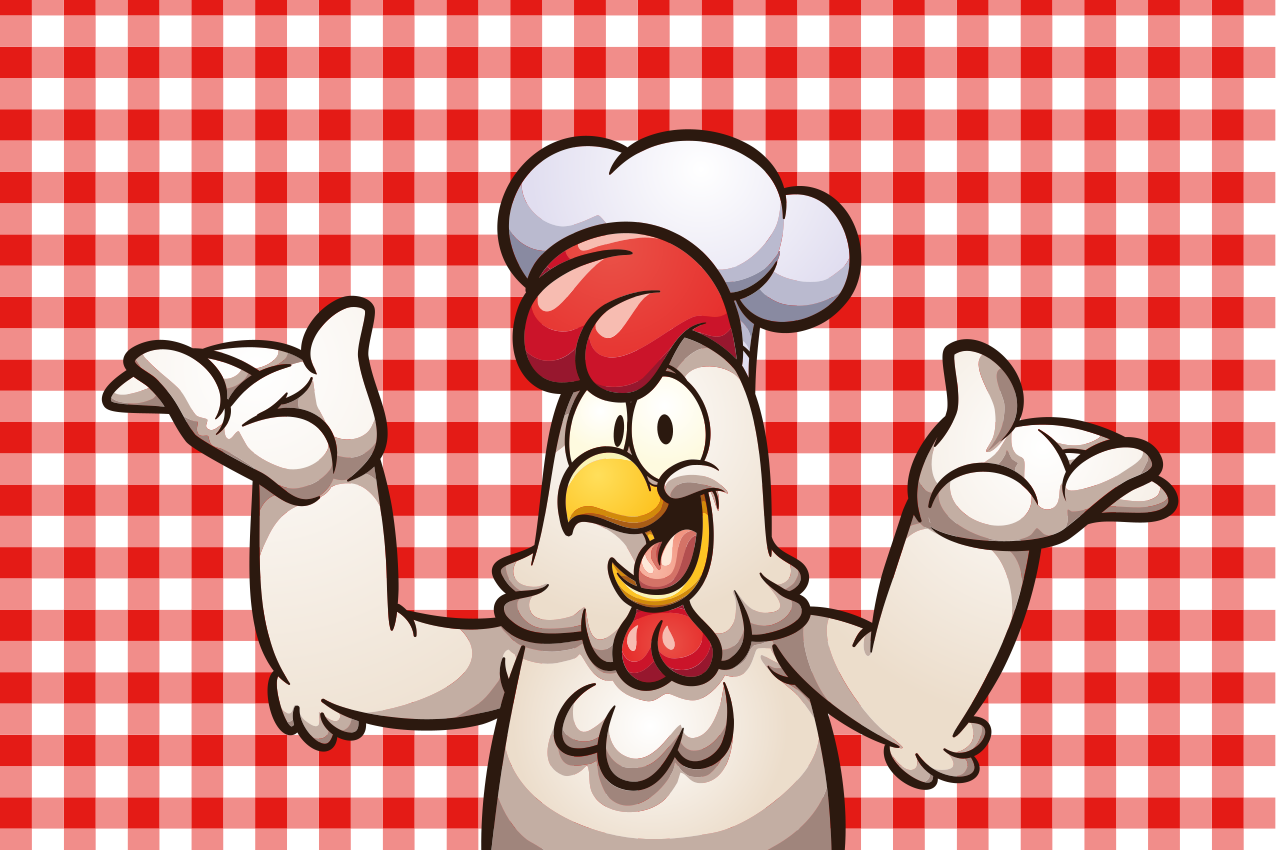 Kreslený kuřecí kuchař originální prostírání - TenStickers