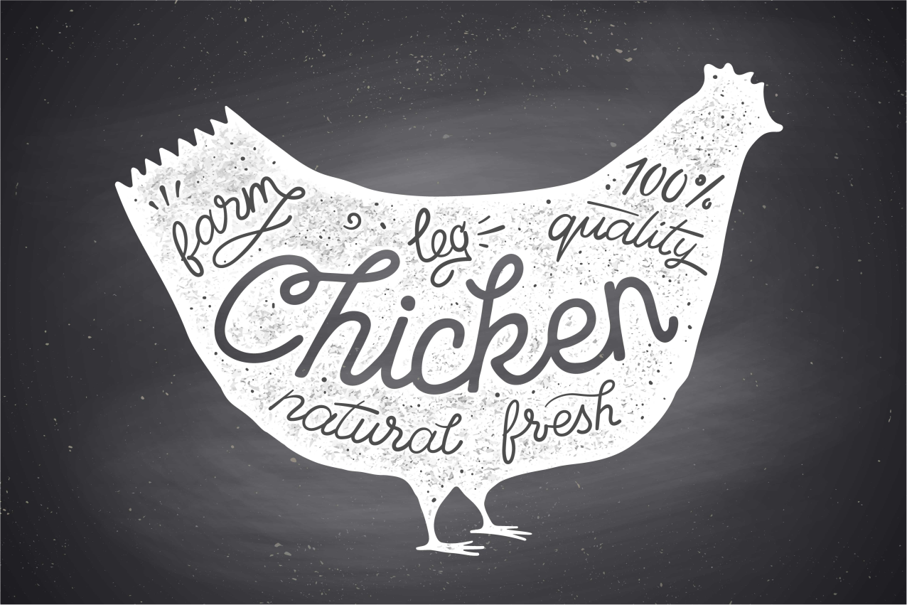 Vintage kuřecí tabule originální prostírání - TenStickers