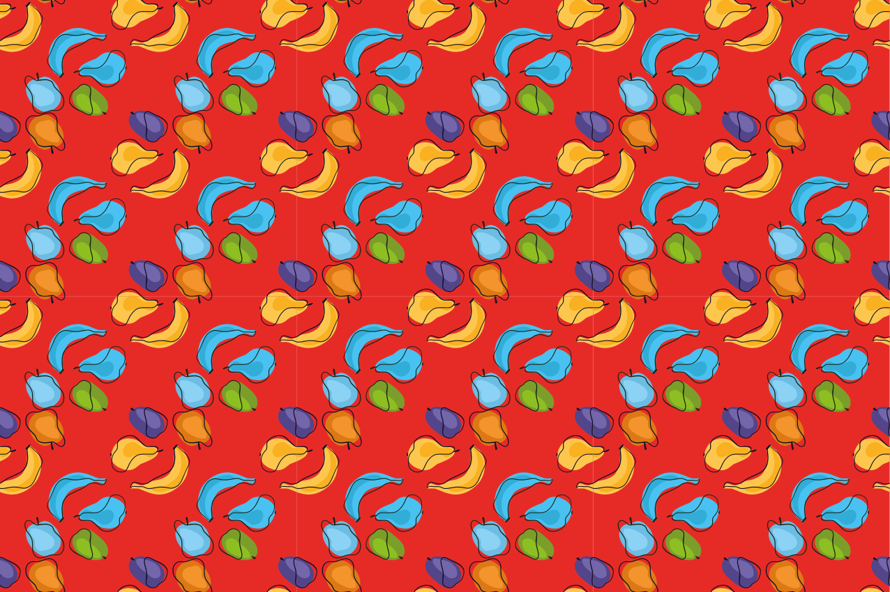 Barevné doodle ovoce originální prostírání - TenStickers