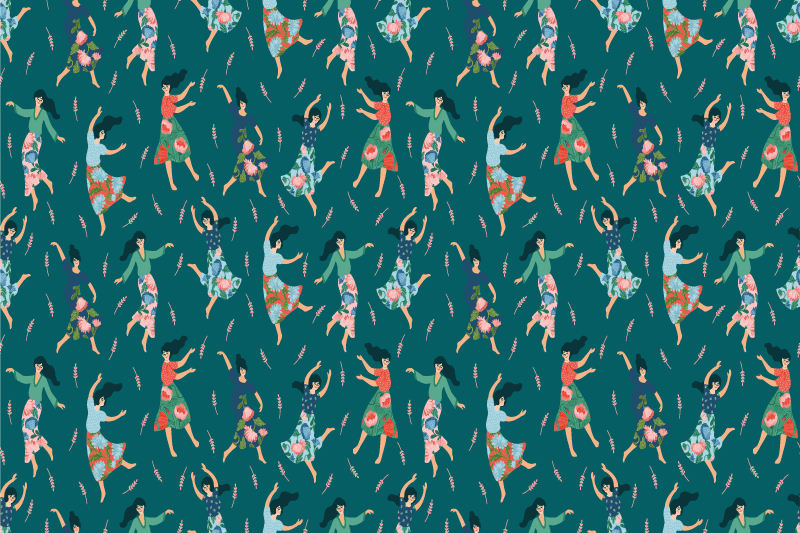 Originální prostírání s motivem tančících žen - TenStickers