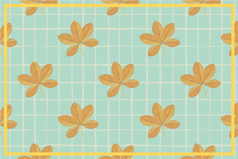 Kostkovaný vzor s květinami moderní prostírání - TenStickers