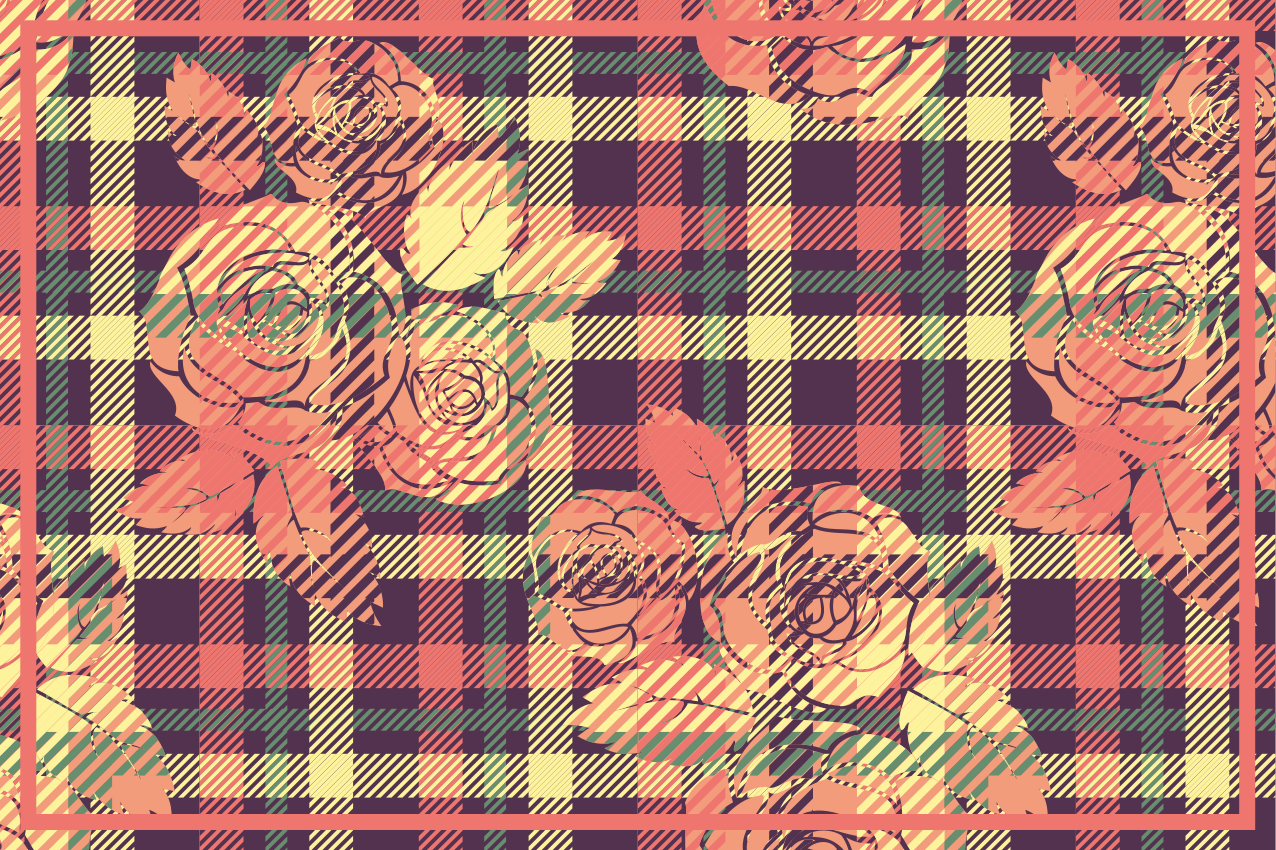 Prostírání s texturami botanické mřížkové uspořádání - TenStickers