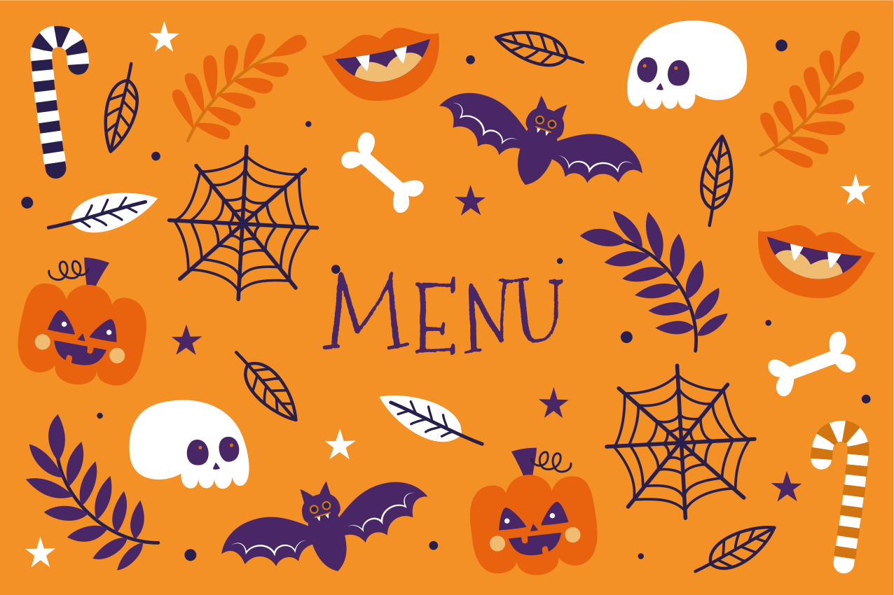 Halloweenské prostírání děsivé halloweenské menu - TenStickers