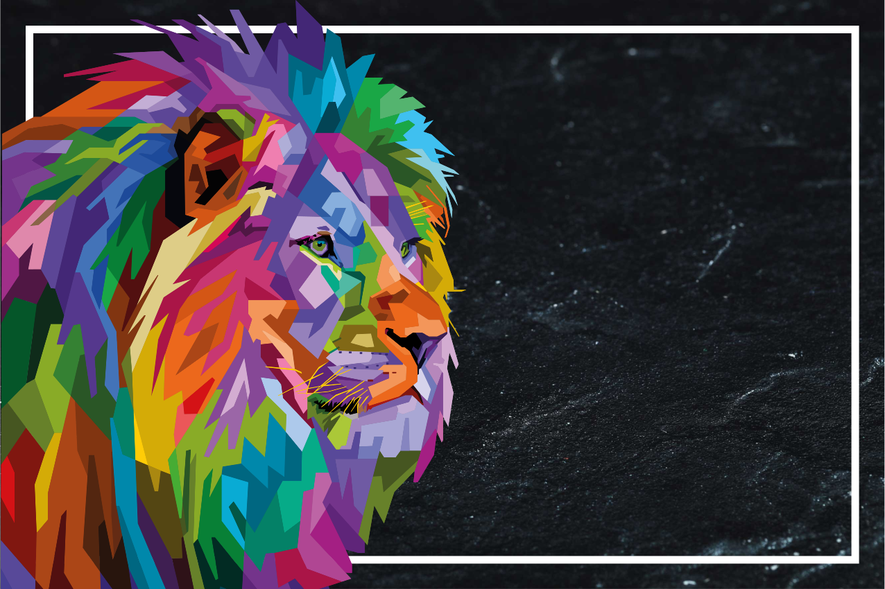 Originální prostírání barevná lví tvář - TenStickers