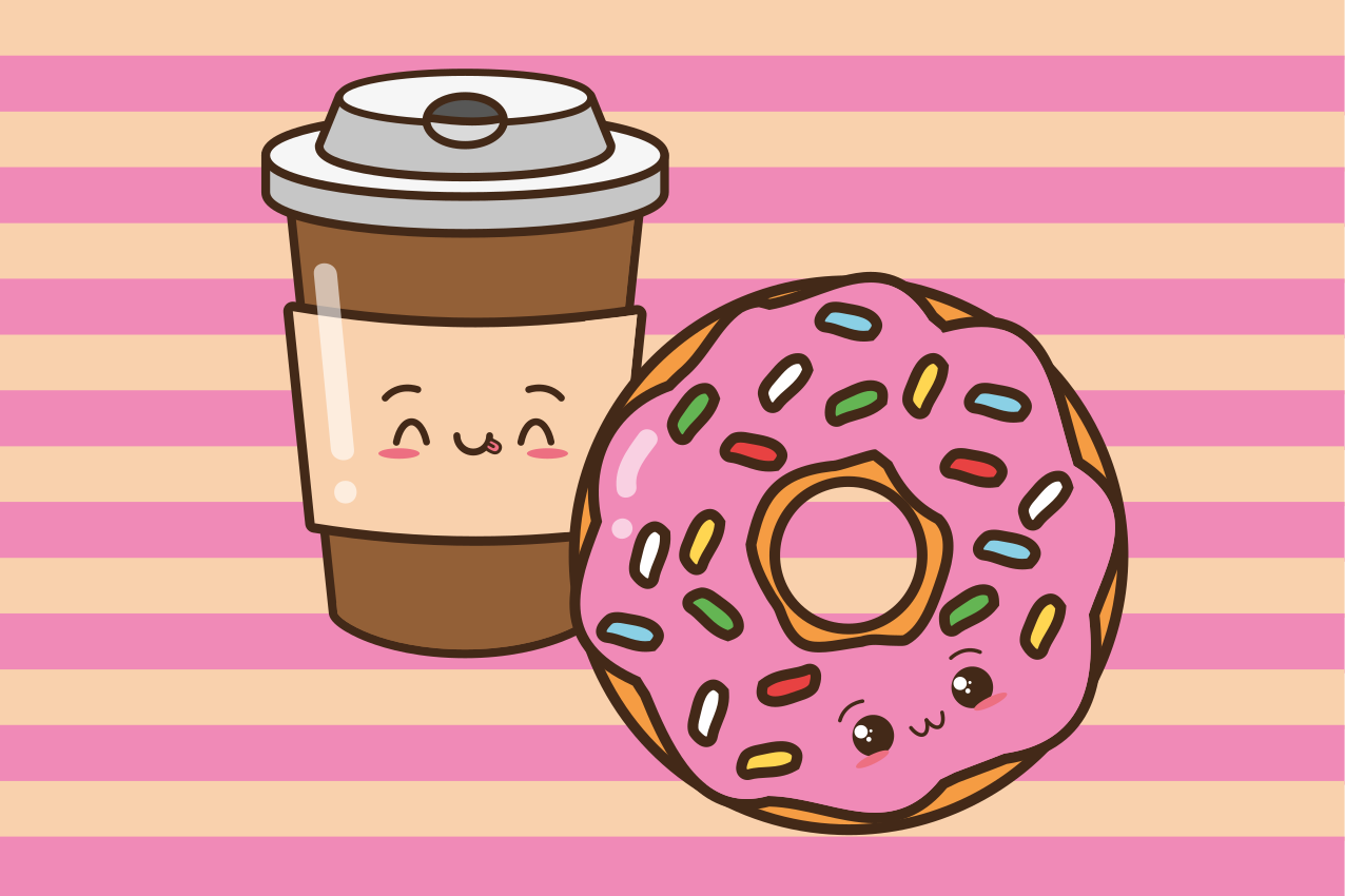 Dětské prostírání roztomilý kávový donut - TenStickers