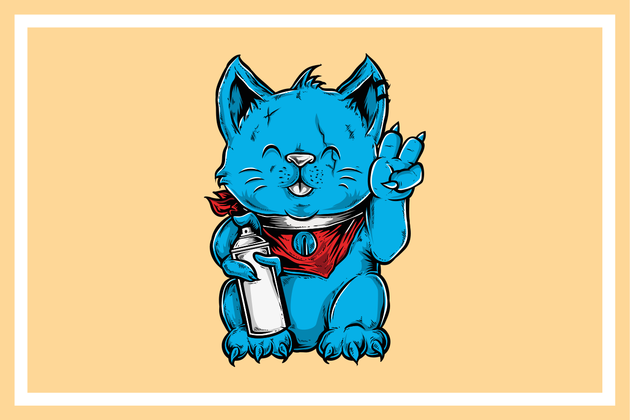 Dětské prostírání veselá modrá kočka - TenStickers