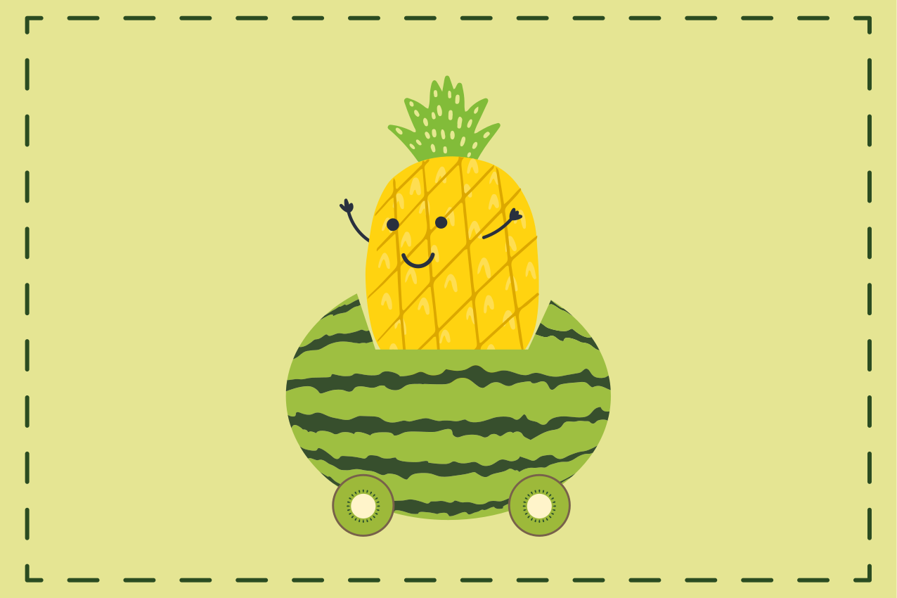 Dětské prostírání s ananasem a melounem - TenStickers