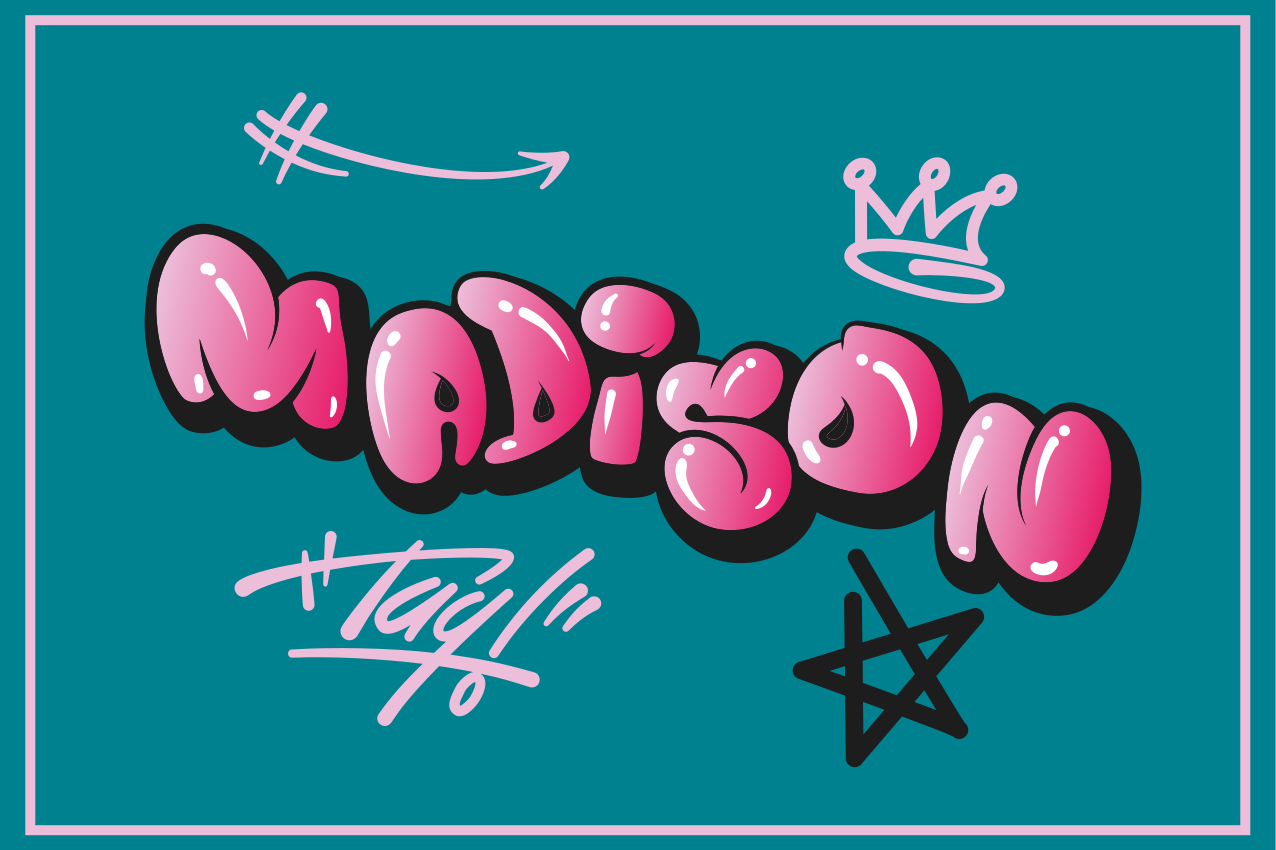 Originální prostírání s osobním designem jména - TenStickers