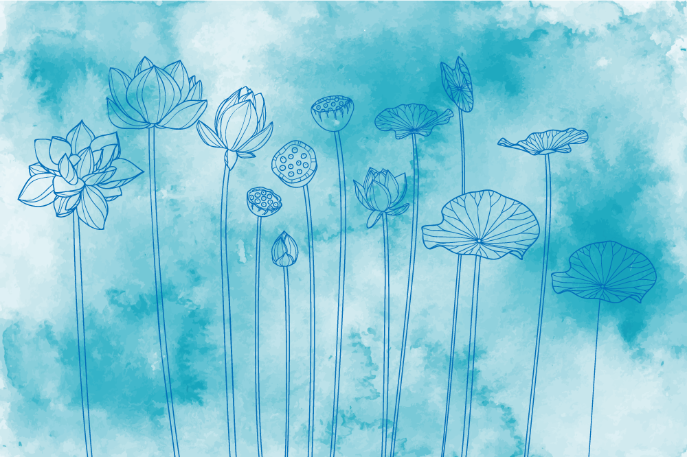 Prostírání s texturami lotusové květinové vzory - TenStickers