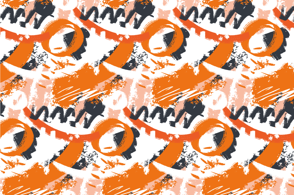 Abstraktní oranžové akvarel tahy prostírání - TenStickers