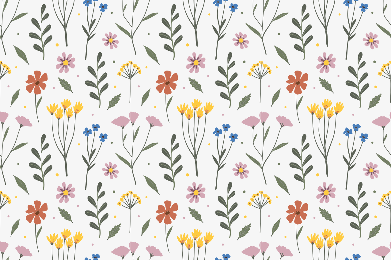 Zahradní vícebarevné květiny elegantní prostírání - TenStickers