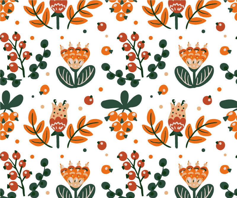 červené květy s bobulemi originální prostírání - TenStickers