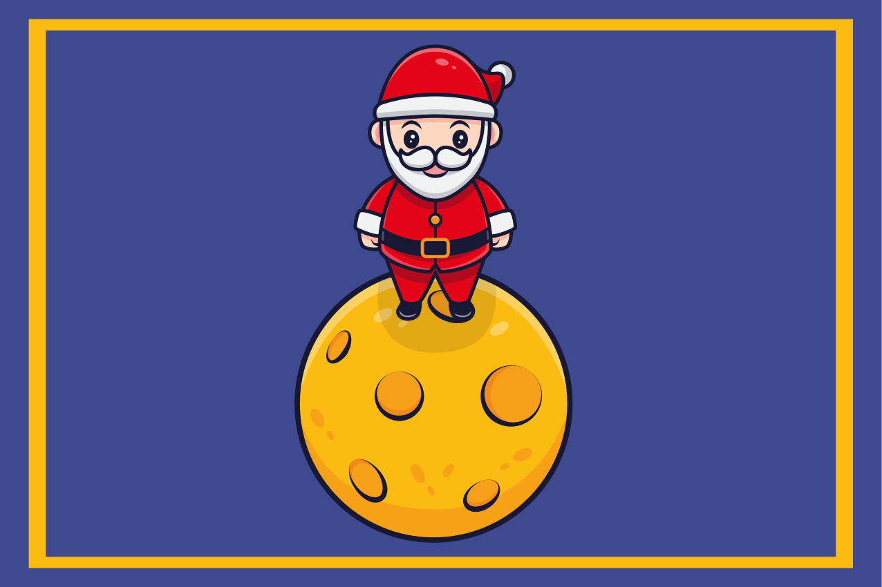 Vánoční prostírání santa na měsíci - TenStickers