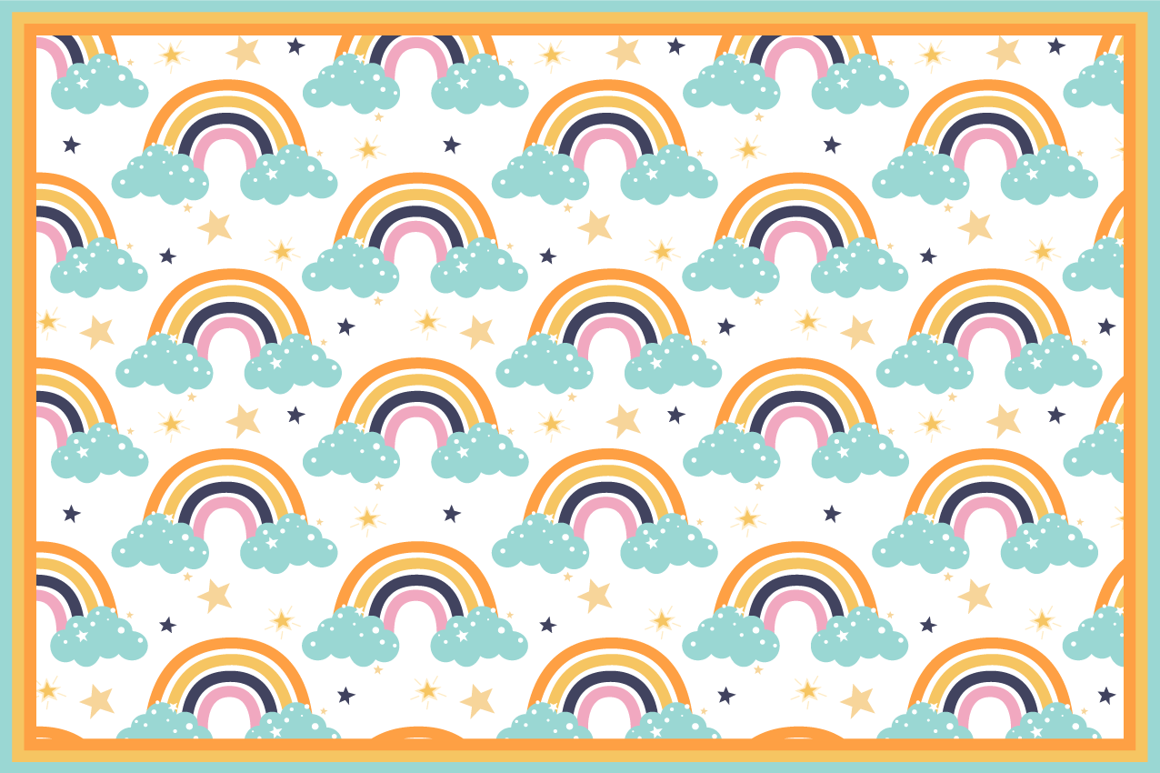 Dětské prostírání barevný duhový obláček - TenStickers
