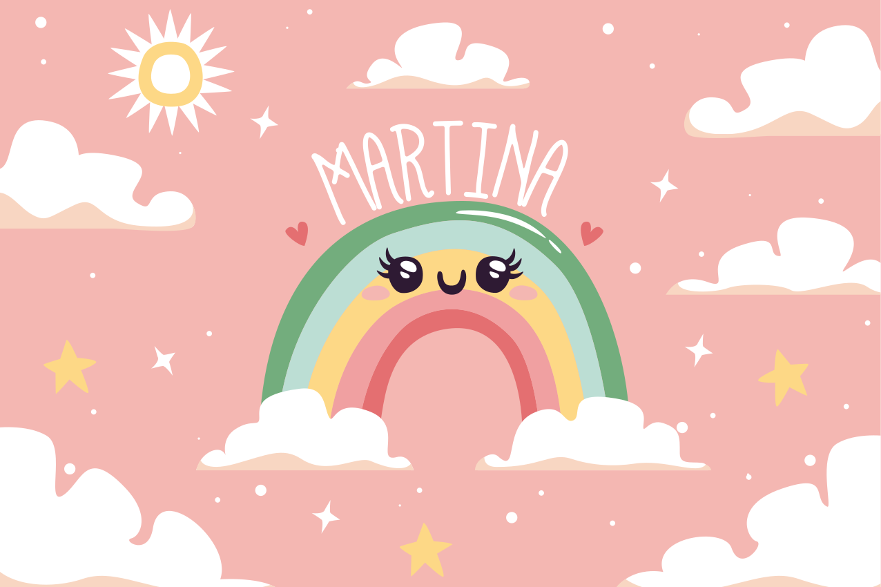 Dětské prostírání veselá duhová scéna - TenStickers