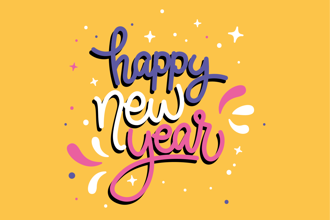 Vánoční prostírání s novoroční typografií - TenStickers