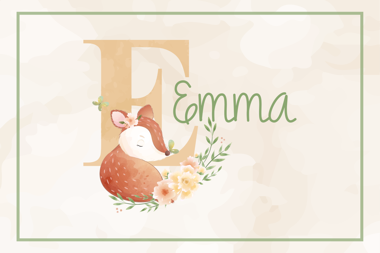 Roztomilá zvířata jeleni s názvem děti prostírání - TenStickers