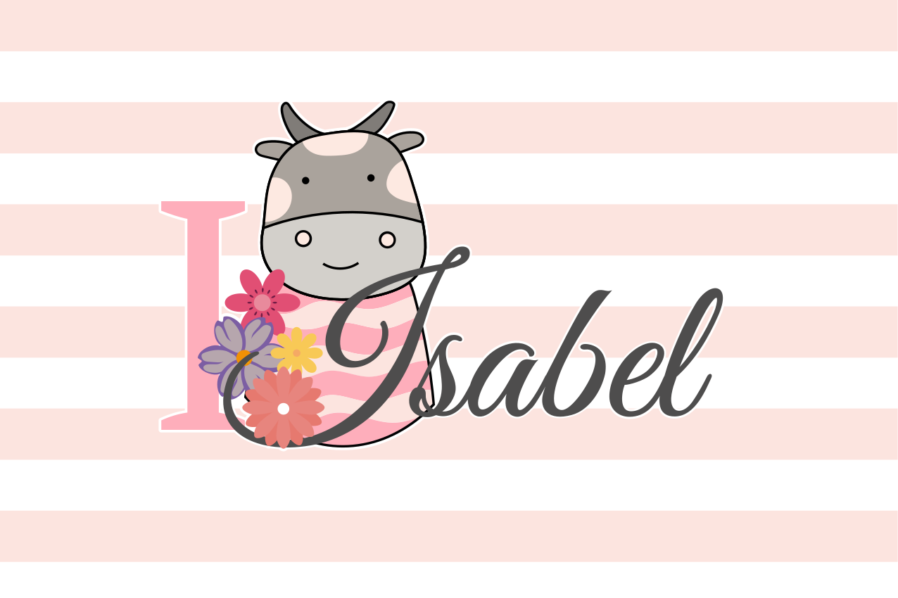 Prostírání se jménem s kravským motivem - TenStickers