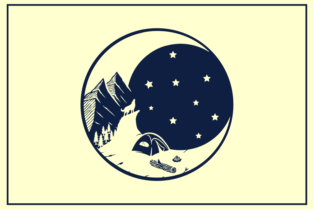 Originální prostírání horská kempovací scéna - TenStickers